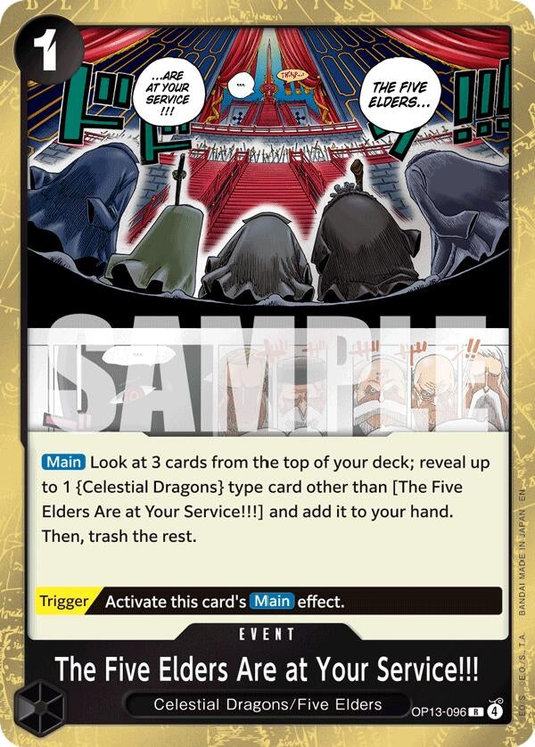 Image for The Five Elders Are at Your Service!!! (OP13-096) - One Piece Card Game