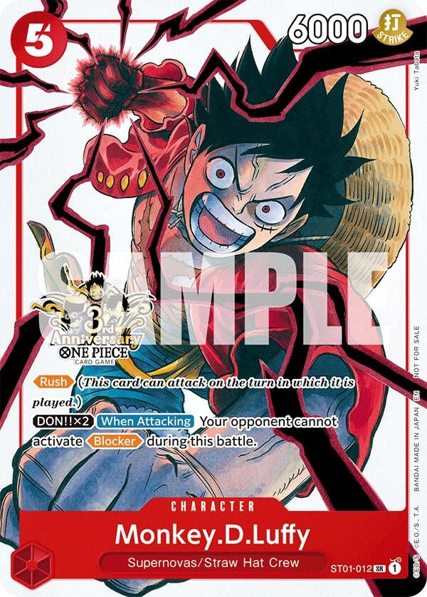 Image for Monkey.D.Luffy - ST01-012 (3rd Anniversary Tournament 3 Brothers Pack) (ST01-012) - One Piece Card Game