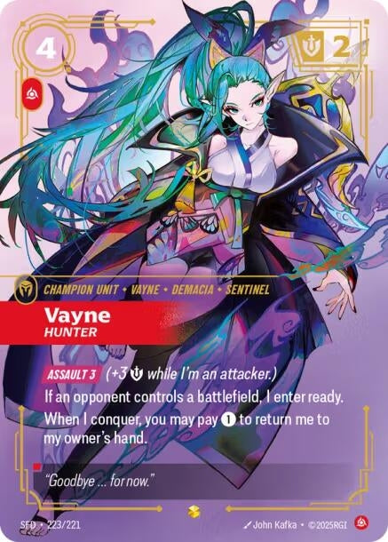Image for Vayne - Hunter (Overnumbered) (223/221) - Riftbound: League of Legends Trading Card Game