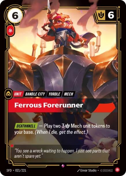 Image for Ferrous Forerunner (021/221) - Riftbound: League of Legends Trading Card Game
