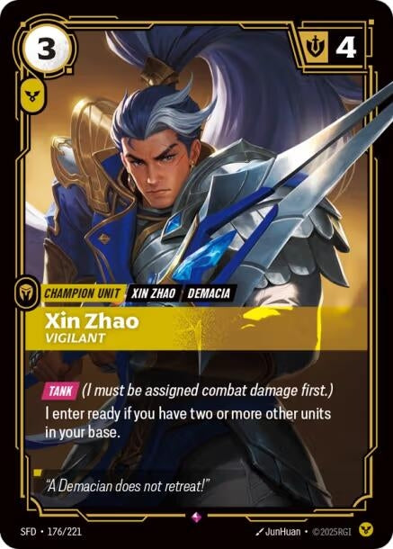 Image for Xin Zhao - Vigilant (176/221) - Riftbound: League of Legends Trading Card Game
