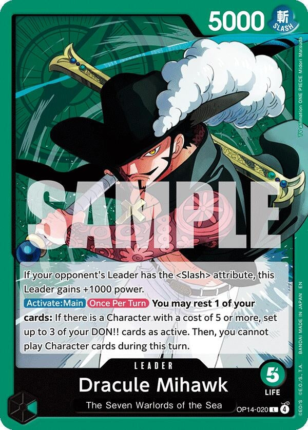 Image for Dracule Mihawk - OP14-020 (OP14-020) - One Piece Card Game