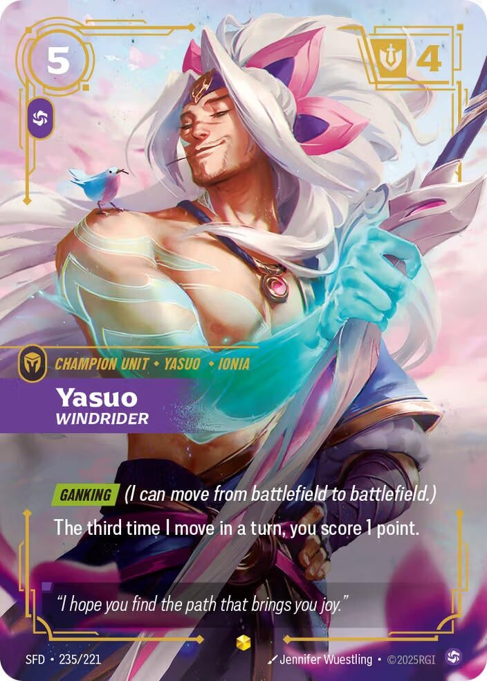 Image for Yasuo - Windrider (Overnumbered) (235/221) - Riftbound: League of Legends Trading Card Game