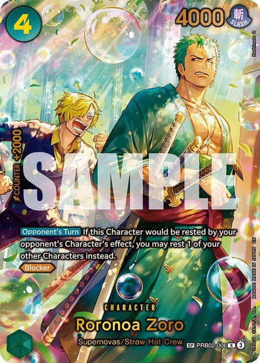 Image for Roronoa Zoro - PRB02-006 (SP) (PRB02-006) - One Piece Card Game