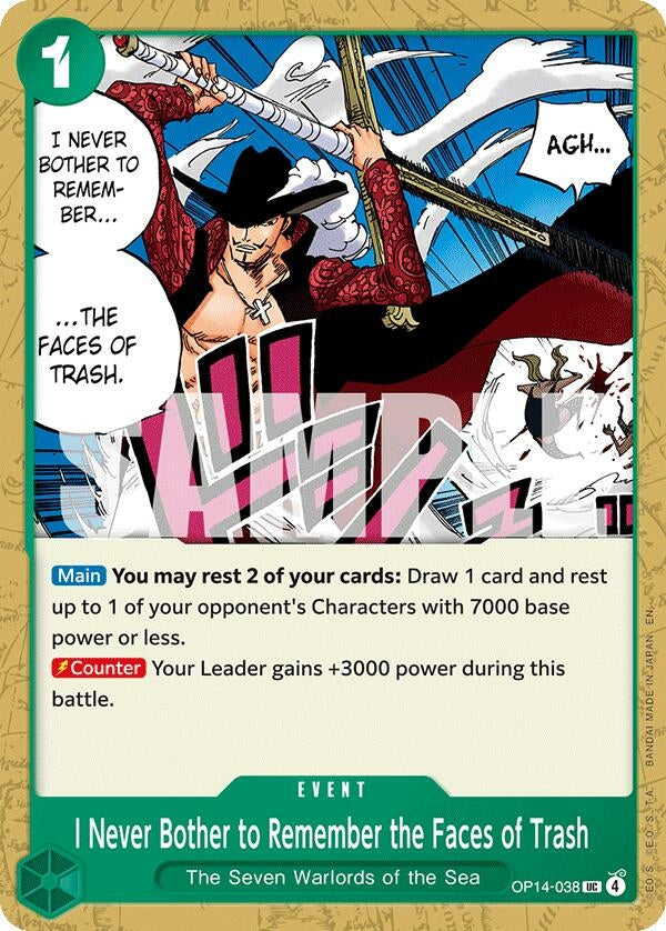 Image for I Never Bother to Remember the Faces of Trash (OP14-038) - One Piece Card Game