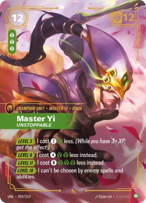 Image for Master Yi, Unstoppable (059/219) (UNL) - Riftbound: League of Legends Trading Card Game