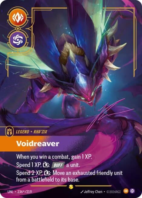 Image for Kha'Zix, Voidreaver (Signature) (236*/219) (UNL) - Riftbound: League of Legends Trading Card Game