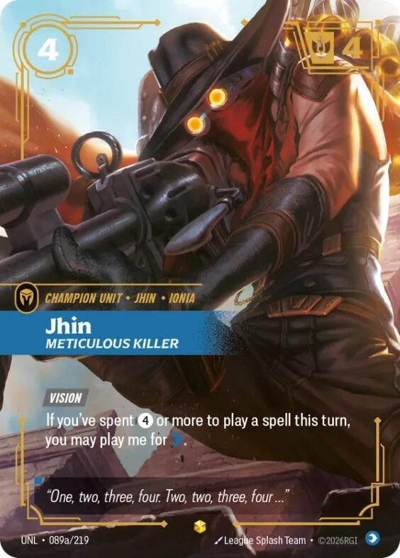 Image for Jhin, Meticulous Killer (Alternate Art) (089a/219) (UNL) - Riftbound: League of Legends Trading Card Game
