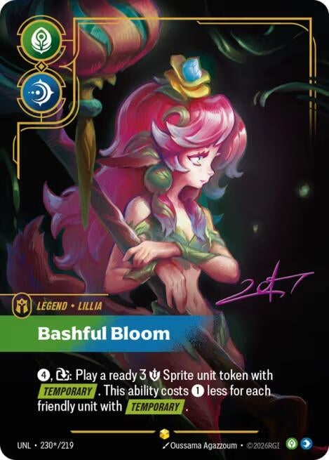 Image for Lillia, Bashful Bloom (Signature) (230*/219) (UNL) - Riftbound: League of Legends Trading Card Game