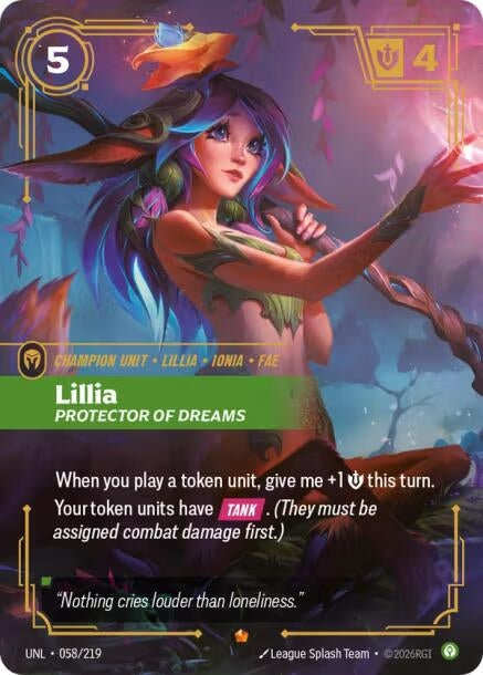 Image for Lillia, Protector of Dreams (058/219) (UNL) - Riftbound: League of Legends Trading Card Game