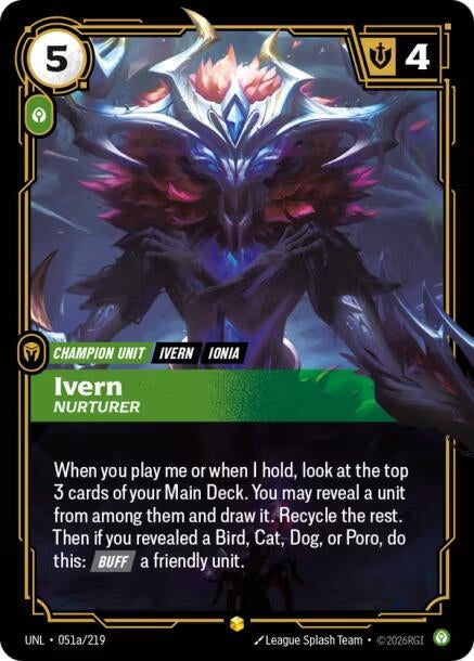 Image for Ivern, Nurturer (Alternate Art) (051a/219) (UNL) - Riftbound: League of Legends Trading Card Game