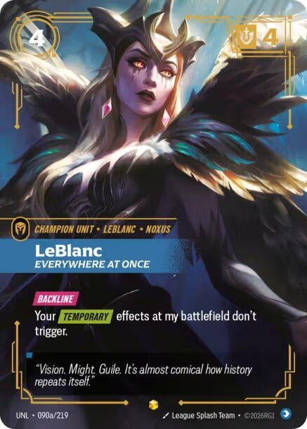 Image for LeBlanc, Everywhere At Once (Alternate Art) (090a/219) (UNL) - Riftbound: League of Legends Trading Card Game
