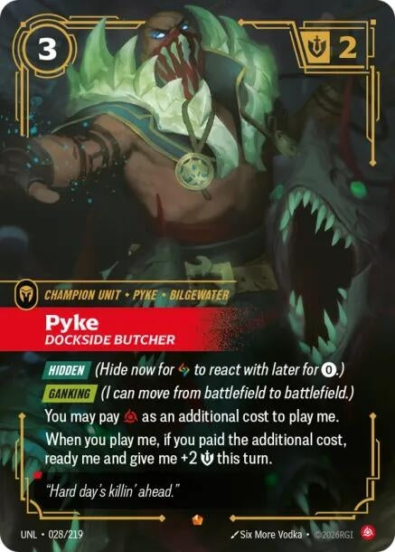 Image for Pyke, Dockside Butcher (028/219) (UNL) - Riftbound: League of Legends Trading Card Game