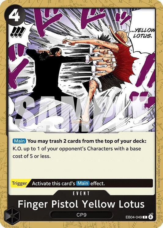 Image for Finger Pistol Yellow Lotus (EB04-049) - One Piece Card Game