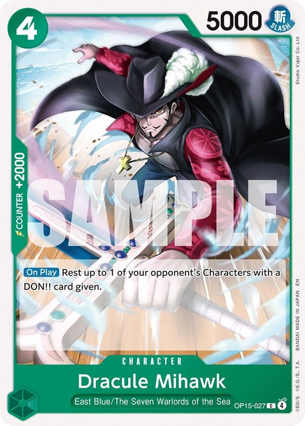 Image for Dracule Mihawk (OP15-027) - One Piece Card Game