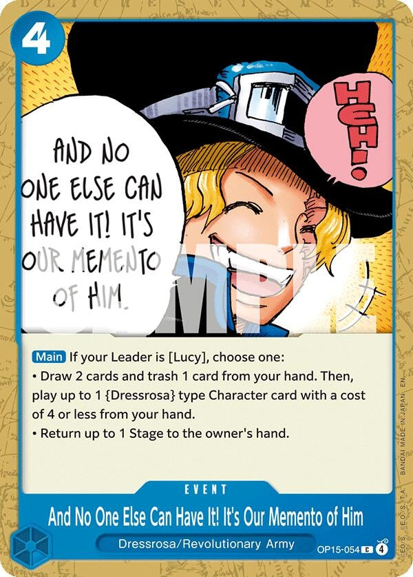 Image for And No One Else Can Have It! It's Our Memento of Him (OP15-054) - One Piece Card Game
