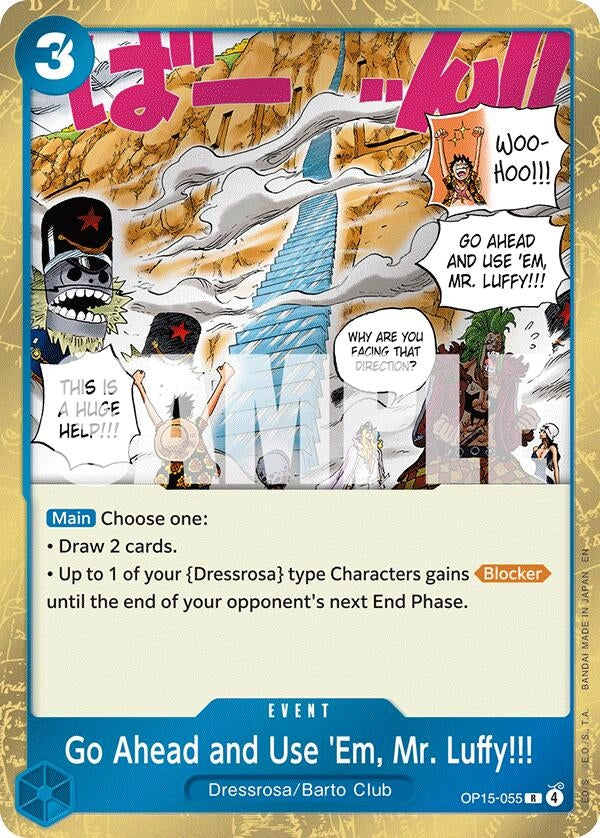 Image for Go Ahead and Use 'Em, Mr. Luffy!!! (OP15-055) - One Piece Card Game