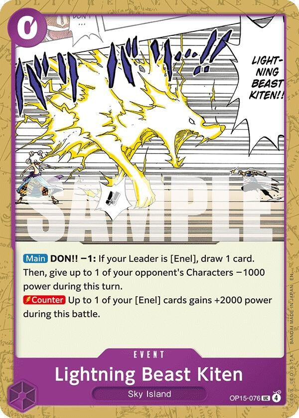 Image for Lightning Beast Kiten (OP15-076) - One Piece Card Game