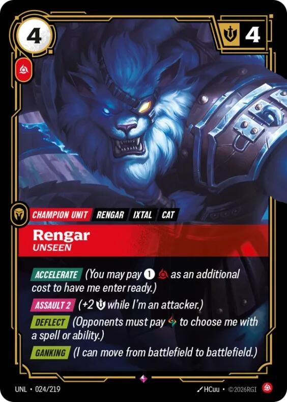 Image for Rengar, Unseen (024/219) (UNL) - Riftbound: League of Legends Trading Card Game