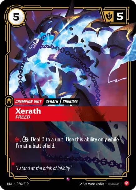 Image for Xerath, Freed (026/219) (UNL) - Riftbound: League of Legends Trading Card Game