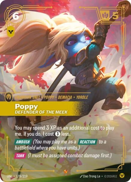 Image for Poppy, Defender of the Meek (178/219) (UNL) - Riftbound: League of Legends Trading Card Game
