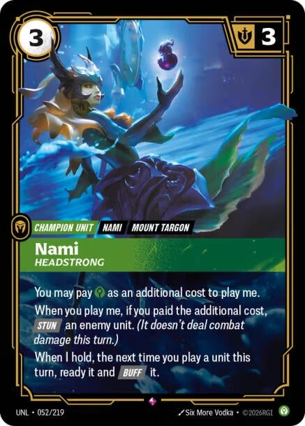 Image for Nami, Headstrong (052/219) (UNL) - Riftbound: League of Legends Trading Card Game