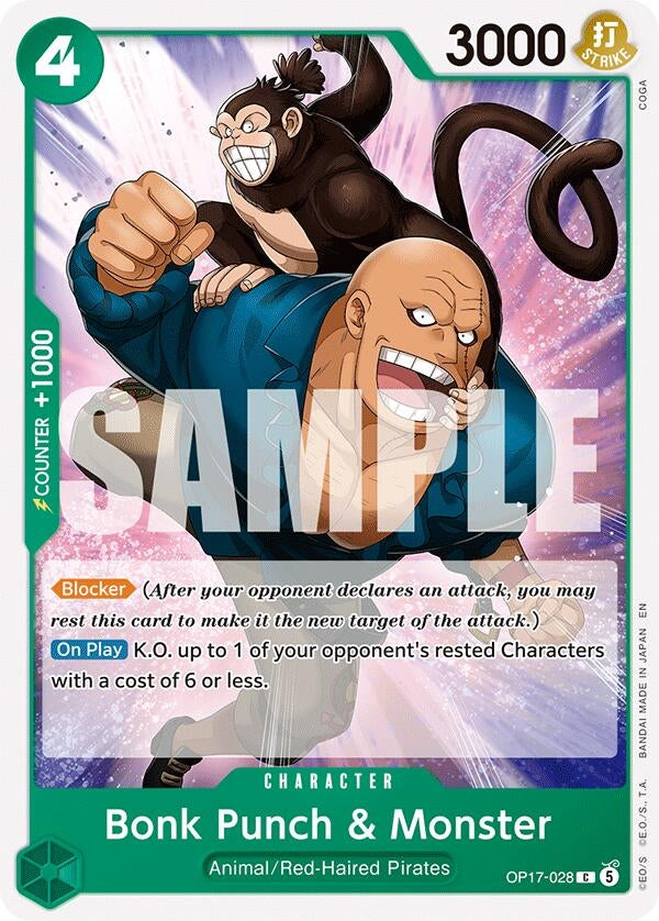 Image for Bonk Punch & Monster (OP17-028) (OP17) - One Piece Card Game