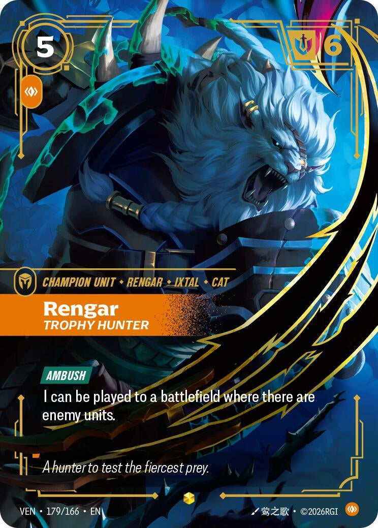 Image for Rengar, Trophy Hunter (Overnumbered) (179/166) (VEN) - Riftbound: League of Legends Trading Card Game