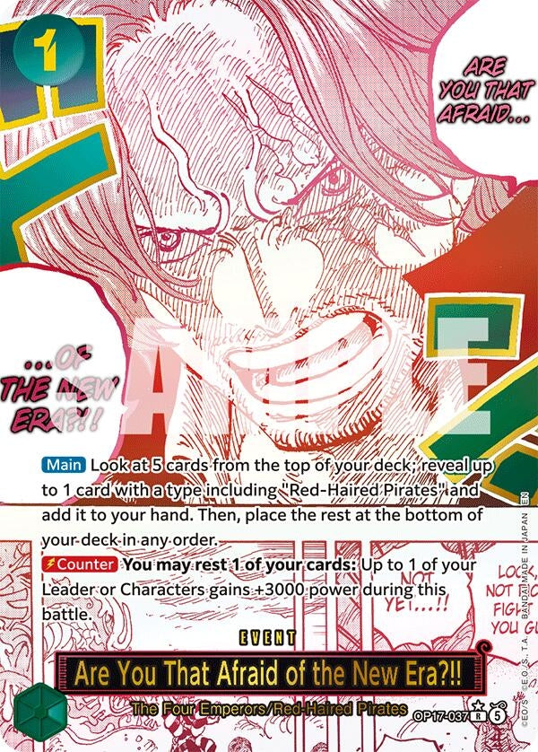 Image for Are You That Afraid of the New Era?! (Alternate Art) (OP17-037) (OP17) - One Piece Card Game