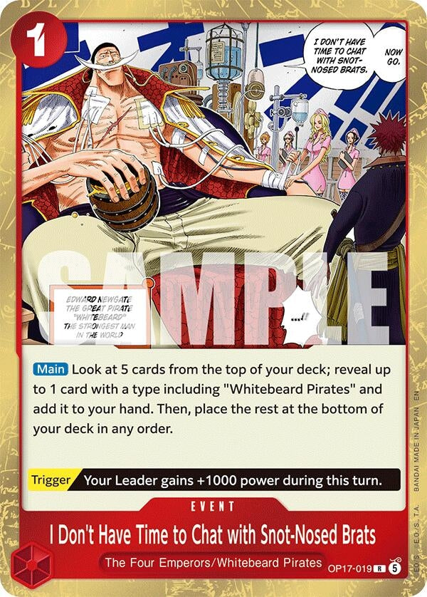 Image for I Don't Have Time to Chat with Snot-Nosed Brats (OP17-019) (OP17) - One Piece Card Game