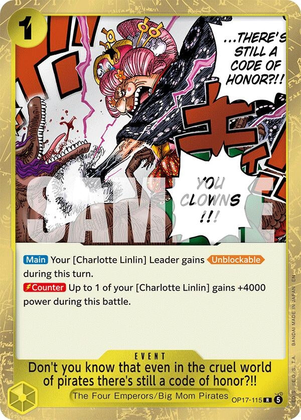 Image for Don't you know that even in the cruel world of pirates there's still a code of honor?!! (OP17-115) (OP17) - One Piece Card Game