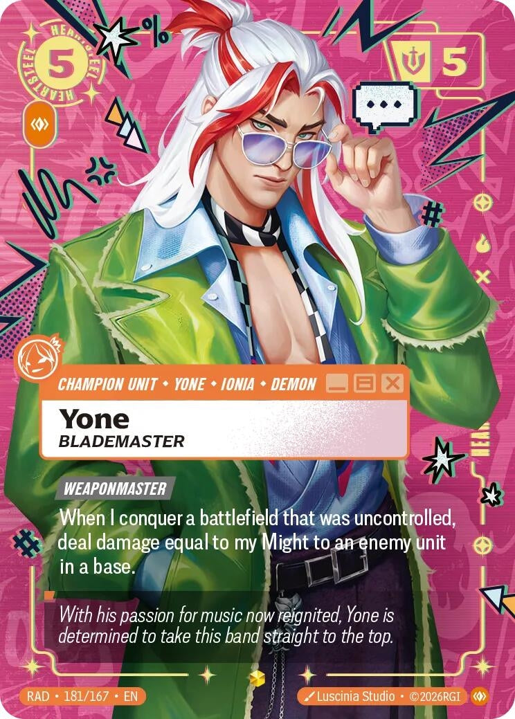 Image for Yone, Blademaster (Heartsteel Overnumbered) (181/167) (RAD) - Riftbound: League of Legends Trading Card Game