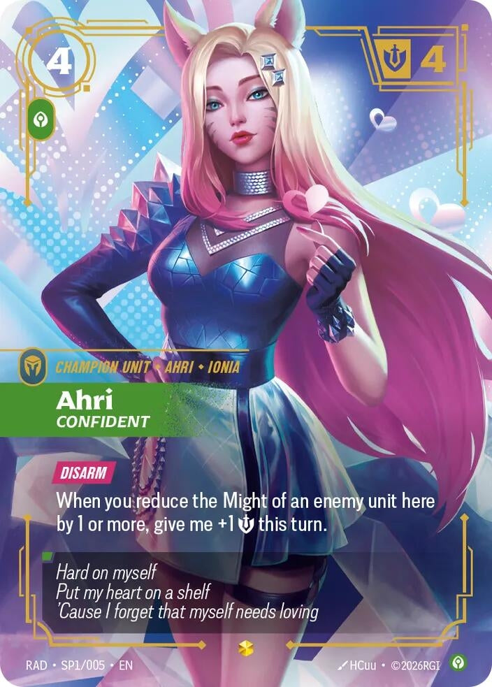 Image for Ahri, Confident (K/DA Special Art Card) (SP1/005) (RAD) - Riftbound: League of Legends Trading Card Game