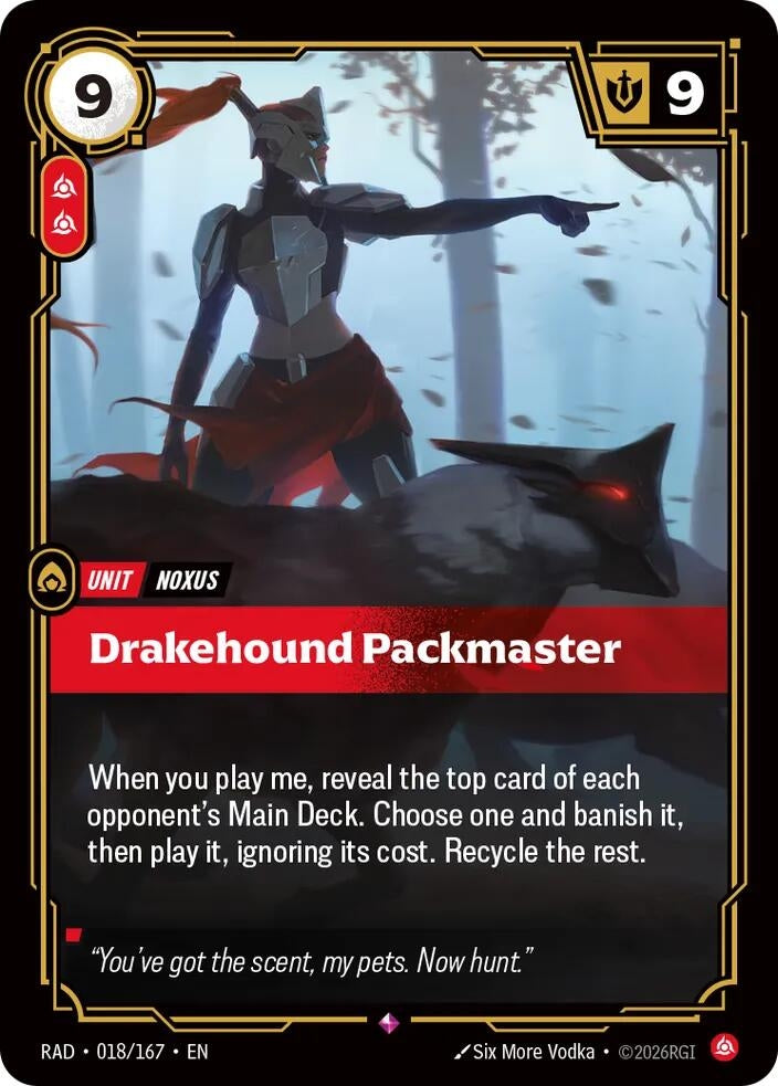 Image for Drakehound Packmaster (018/167) (RAD) - Riftbound: League of Legends Trading Card Game