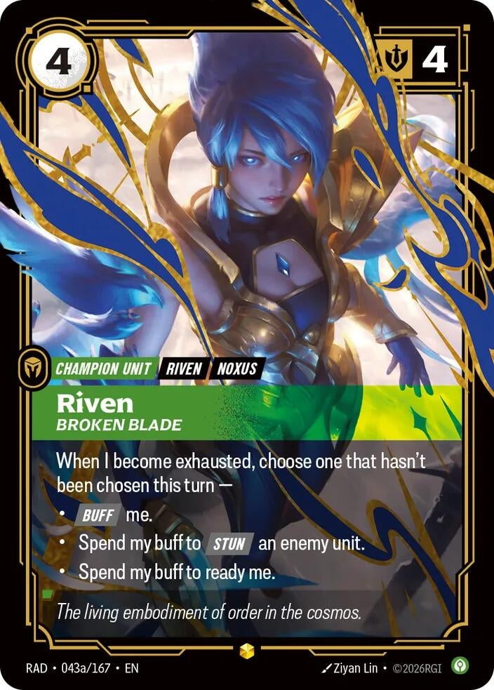 Image for Riven, Broken Blade (Alternate Art) (043a/167) (RAD) - Riftbound: League of Legends Trading Card Game