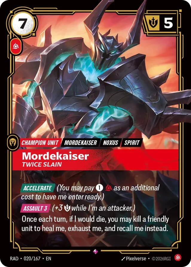 Image for Mordekaiser, Twice Slain (020/167) (RAD) - Riftbound: League of Legends Trading Card Game