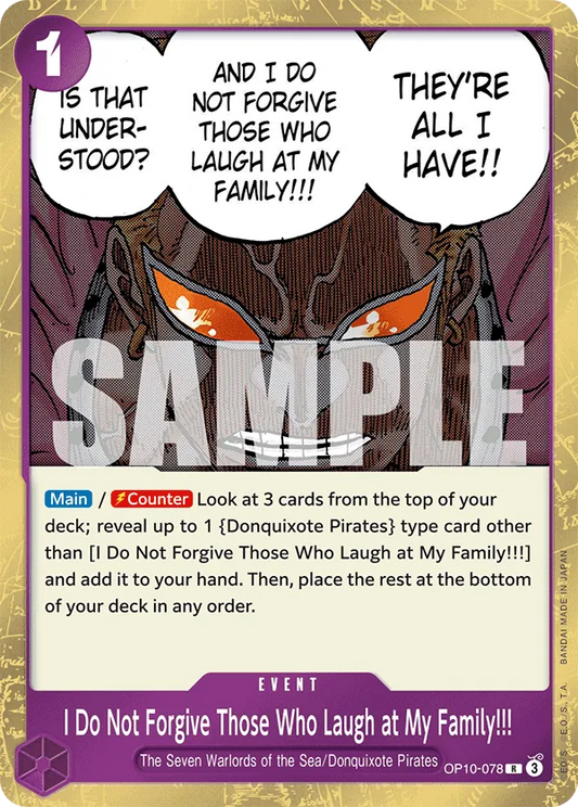 I Do Not Forgive Those Who Laugh at My Family!!! - OP10-078 - Rare